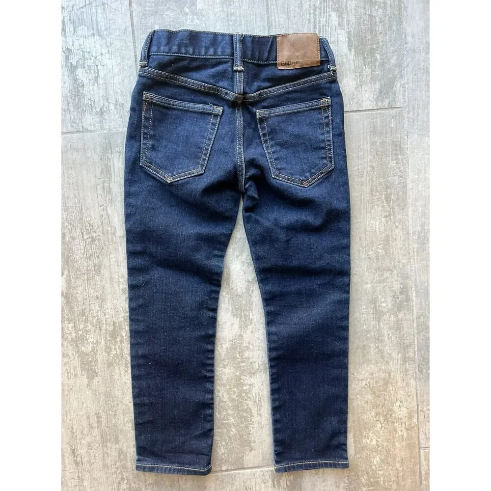 Gap Baby Boy Stretch Denim Jeans Dark Rinsed Wash Indigo 6 Regular Slim Casual